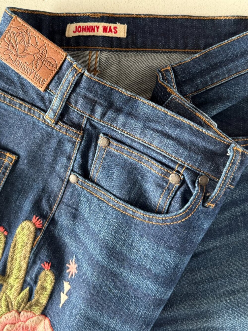 Johnny Was The Boot Jean Embroidered High Rise Jeans, Size 30 - Picture 2 of 14